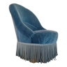 Blue toad armchair with antique fringes