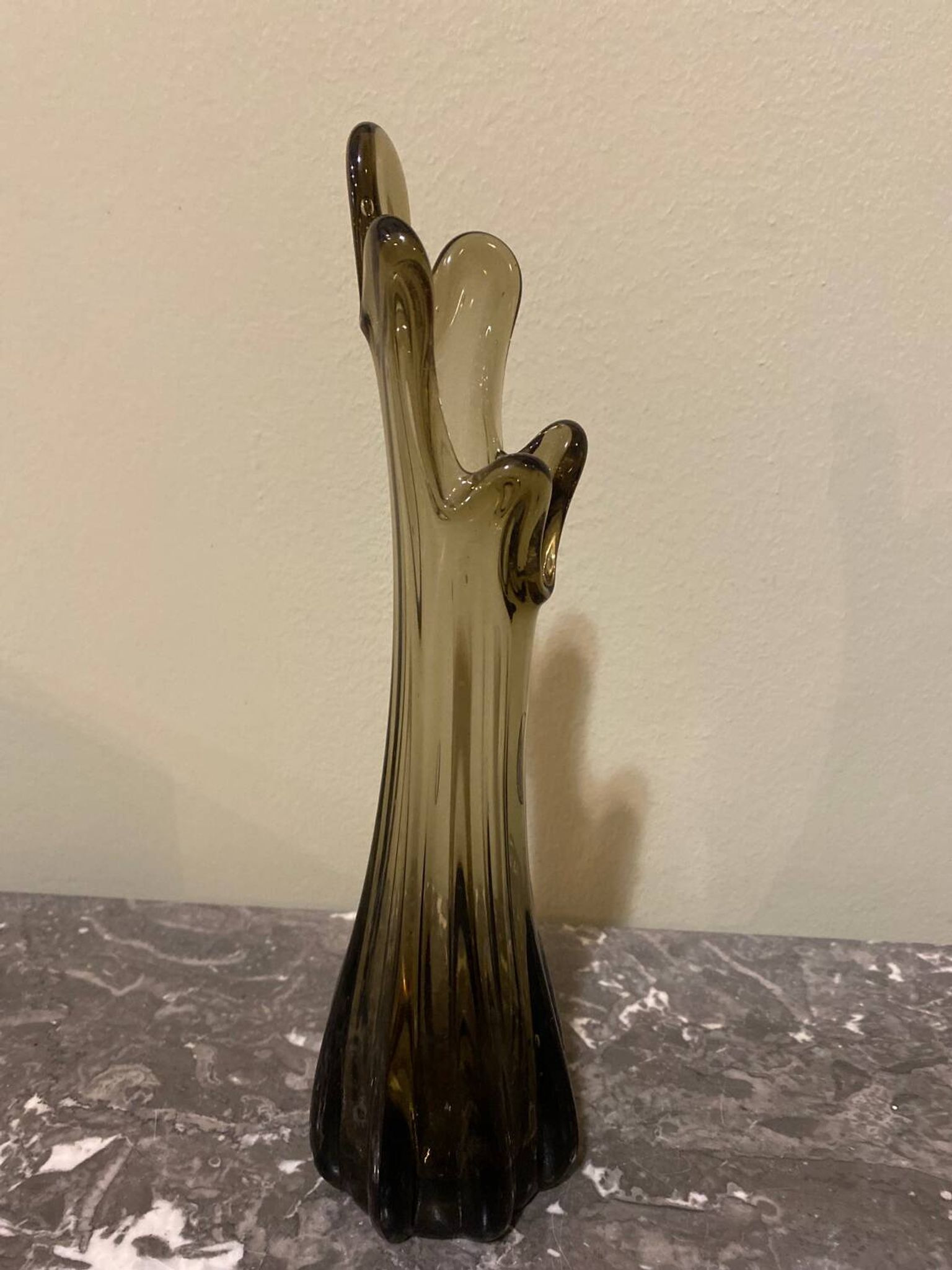 Vintage smoked glass vase