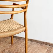 Fauteuil rare modèle 62 par Niels O. Møller en chêne, Danemark