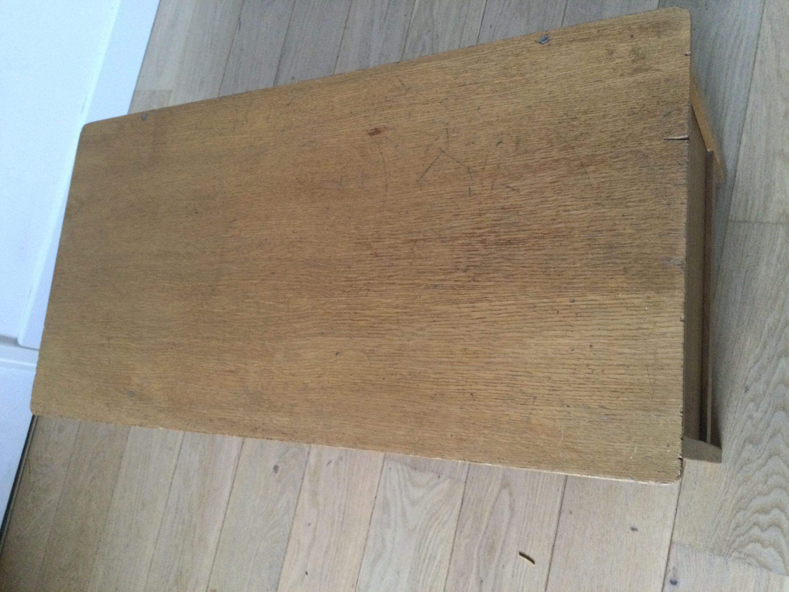 Vintage wood and rattan chest