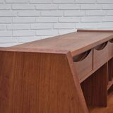Commode danoise des années 1960, état d'origine, miroir pliable, bois de teck massif.