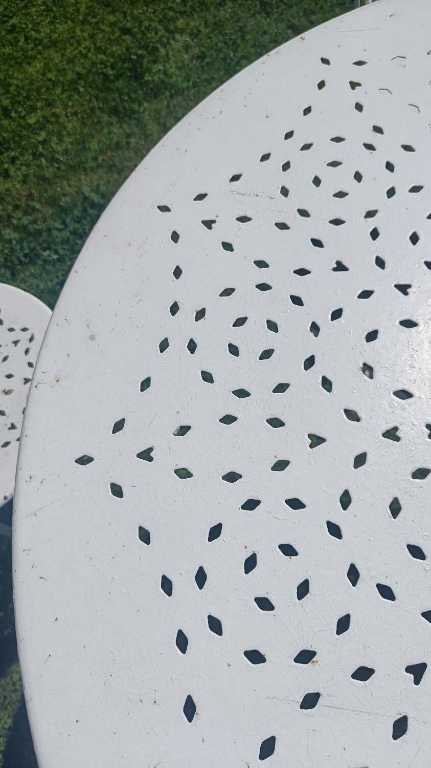White wrought iron garden furniture