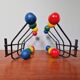Vintage wall coat rack with 8 hooks in metal and wood (4 available), 1960s