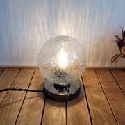 Lampe à poser globe veiné vintage