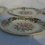 6 assiettes plates en faïence de sarreguemines modèle rusticana