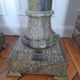 Pair of 19th century green marble columns