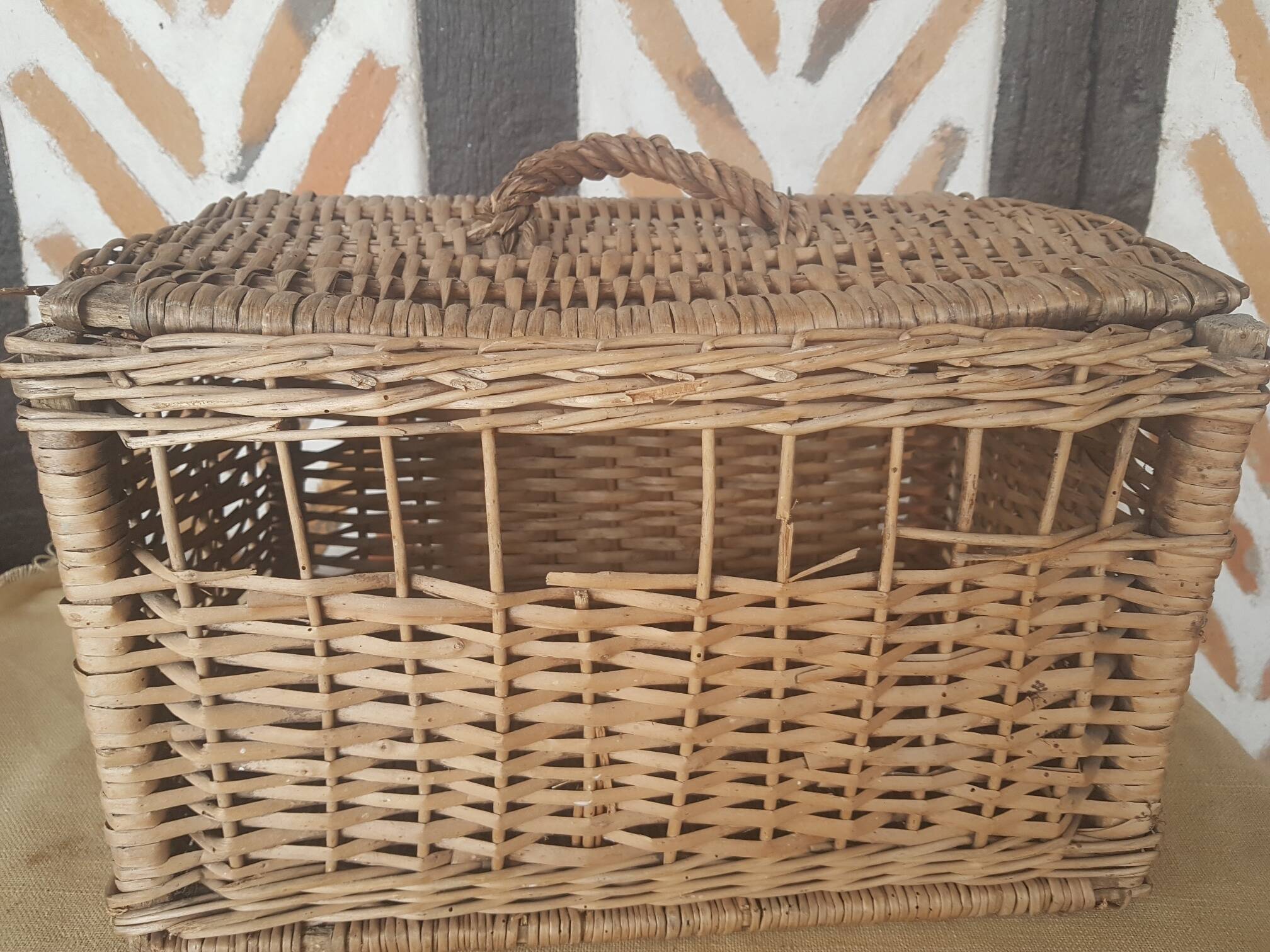 Panier de marché couvercle en osier