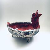 Mid-Century Art Ceramic Mystical Figural Dish, Belgium, 1960s