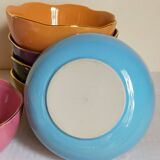 Six vintage multicolored ceramic bowls-cups
