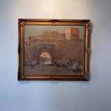 Old painting, orientalist landscape, signed marcel canet (1875- 1959)