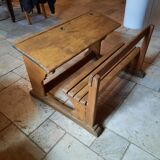 Two-seater wooden schoolboy desk