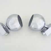 Pair of chrome eye ball wall wall light, reclining. Vintage