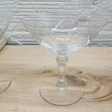 Set 4 glasses of champagne crystal chiseled