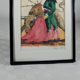 Watercolor "bullfighting"