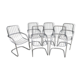 Lot of 6 chrome chairs Cidue edition, Italy 70s/80s