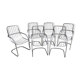 Lot of 6 chrome chairs Cidue edition, Italy 70s/80s