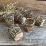 6 paniers porte-verres vintage