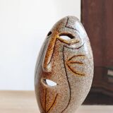 Mayan ceramic wall mask from Accolay, art brut, 1960s