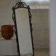 French mid-century brutalist wall mirror in wrought iron, made in the 1950s.
