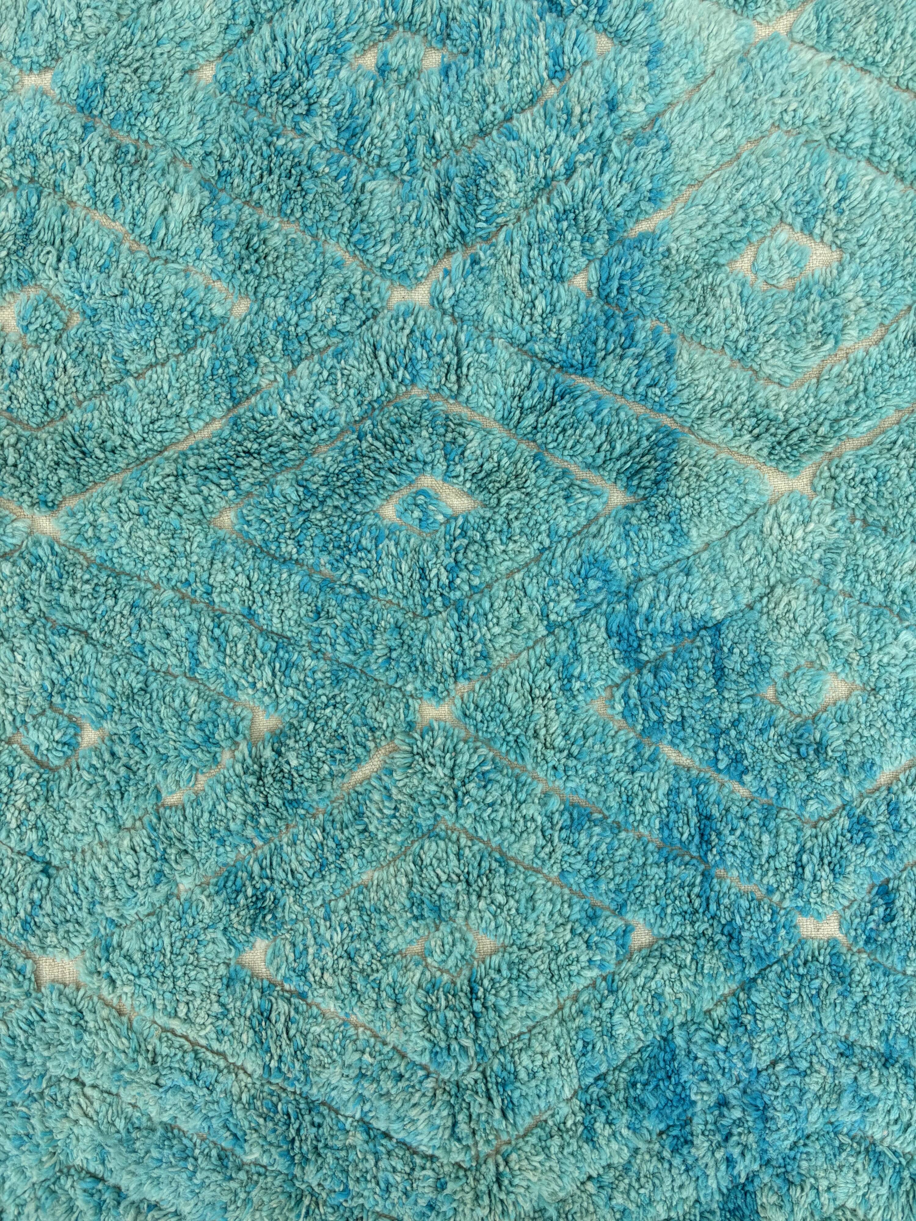 Moroccan blue Berber carpet beni ouarain