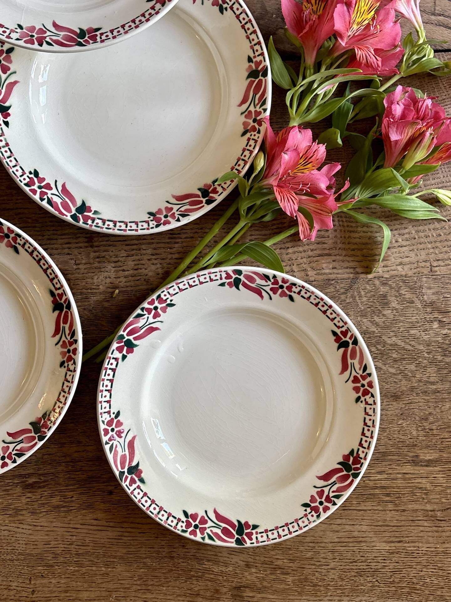 Set of 6 antique deep plates - Saint Amand Céranord