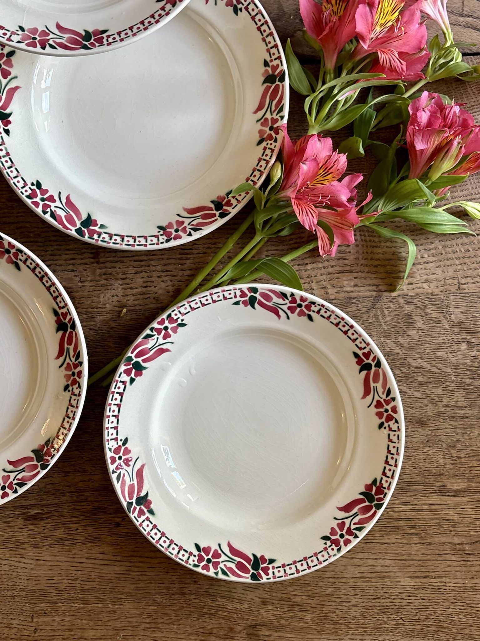 Set of 6 antique deep plates - Saint Amand Céranord
