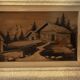 Pyrographed Alpine Table - Mid-Century Folk Art - Chalet Atmosphere