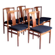 6 Danish mid-century teak chairs by Henning Sørensen for Danex from the 1960s.
