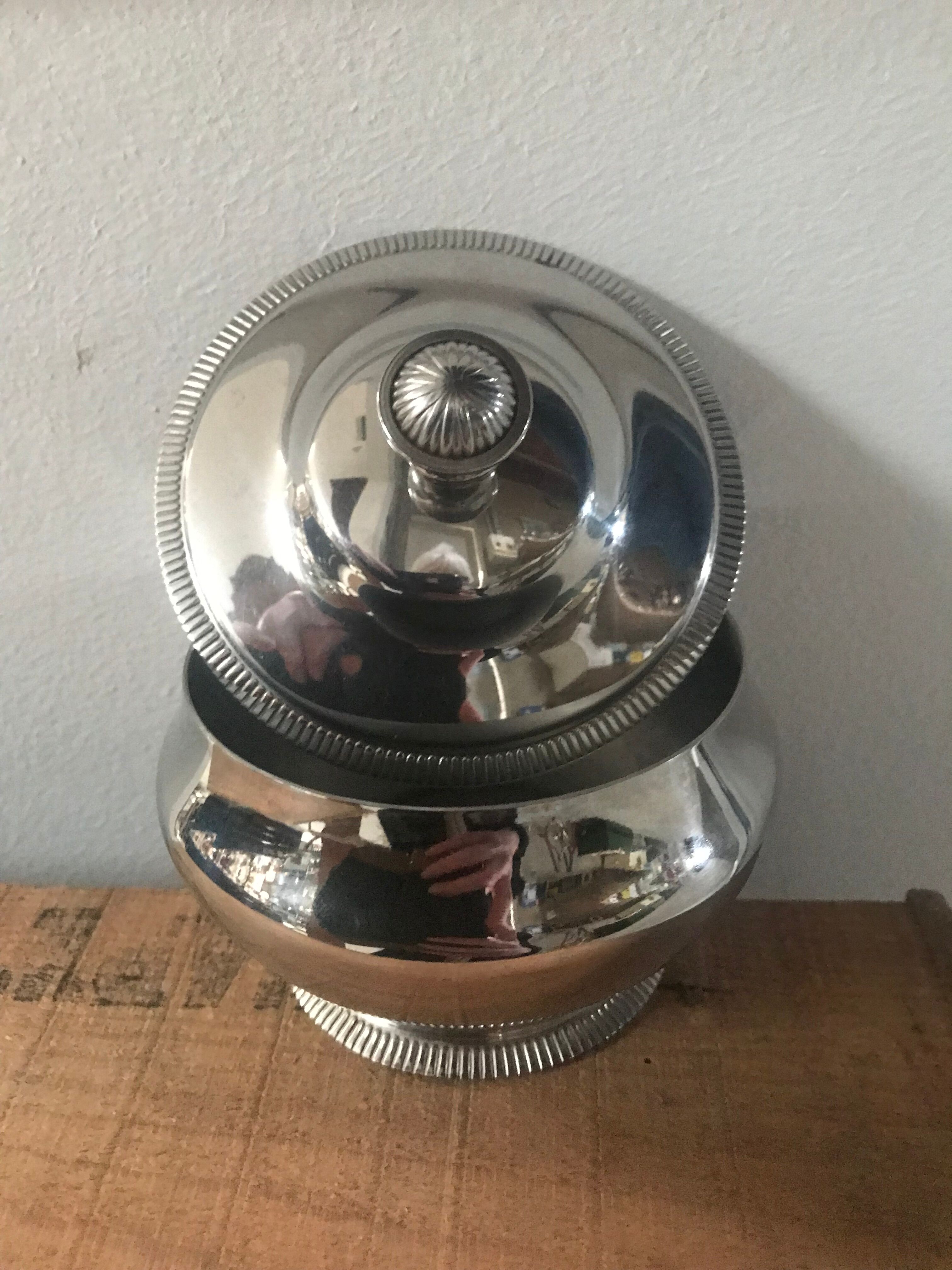Stainless steel sugar bowl remy letang 80s