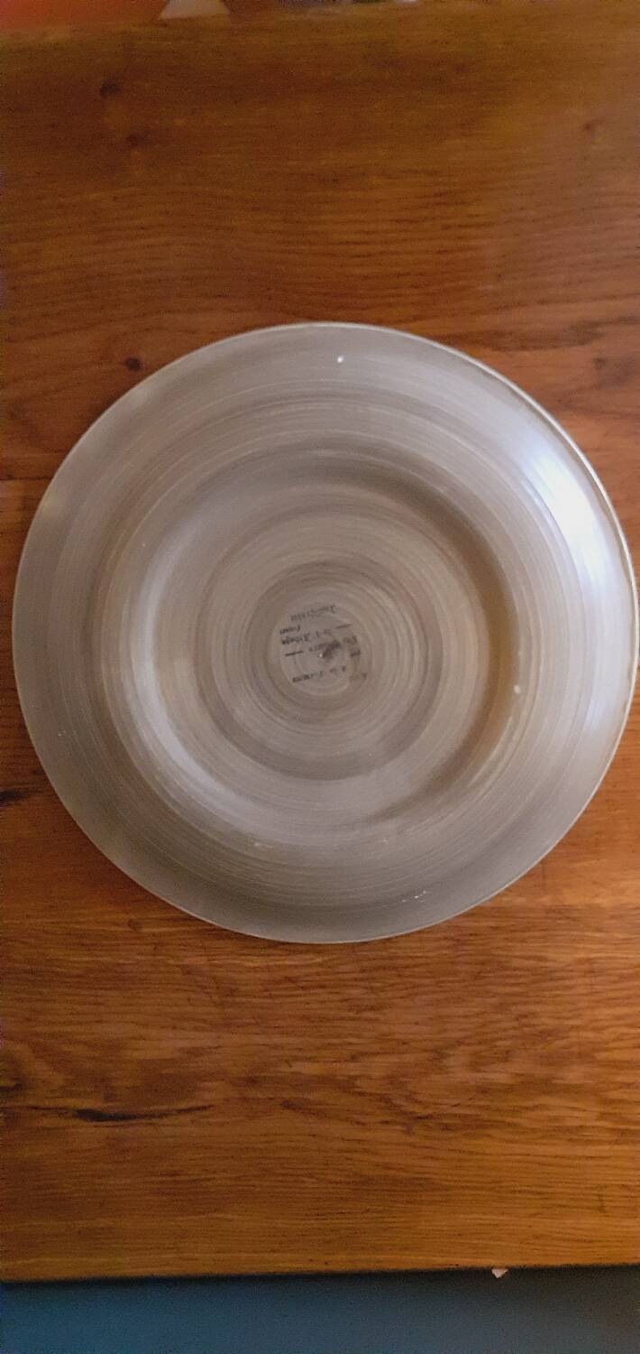 12 assiettes plates en grès de Salins les Bains année 60