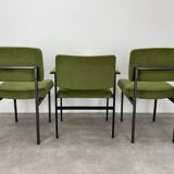 3 chairs 50s metal and green velvet ideal vintage style desk