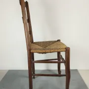 Rush seat chair in Country style / Provincial Louis XV