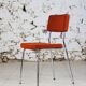 Chaise vintage velours orange, 1970