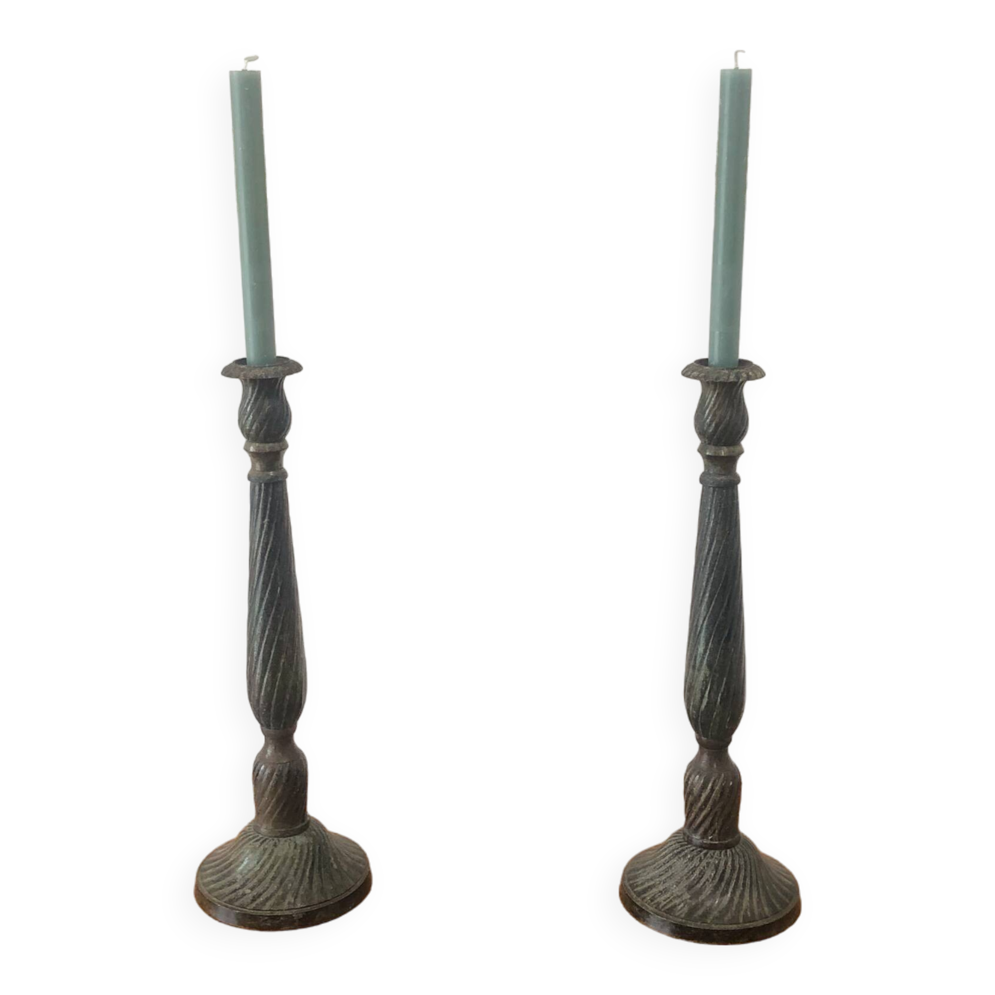 Pair of vintage bronze candlesticks
