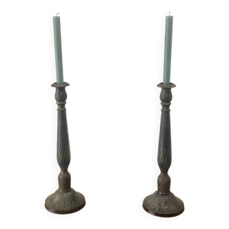 Pair of vintage bronze candlesticks