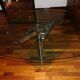 Glass and stainless steel dining table with 2-length system