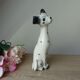 Romantic ceramic Dalmatian dog statuette, vintage decorative dog from the 1970s
