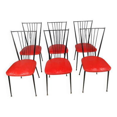 Suite de six chaises vintage