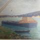 Marine, barge at the quayside, workshop stamp early twentieth century