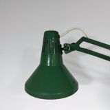 Lampe de bureau à bras oscillant vert réglable d’architecte, années 1970