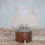 Vintage table lamp, Philips lamp, wood and glass lamp