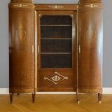 Louis XVI style showcase library in marquetry