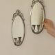 Pair of Swedish Tin Wall Sconces, Mid-Century Style with Mirror by Svenskt - Tenn