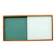 A vintage mid-century wall hung oak cabinet, green & white glass doors