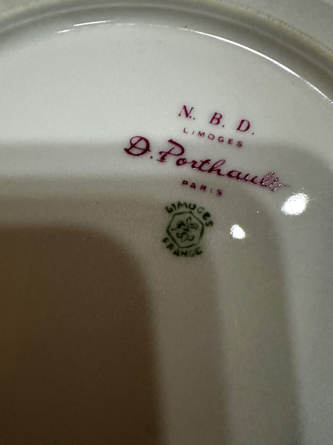 Breakfast Service D. Porthault Limoges Pink Hearts 10 Pcs