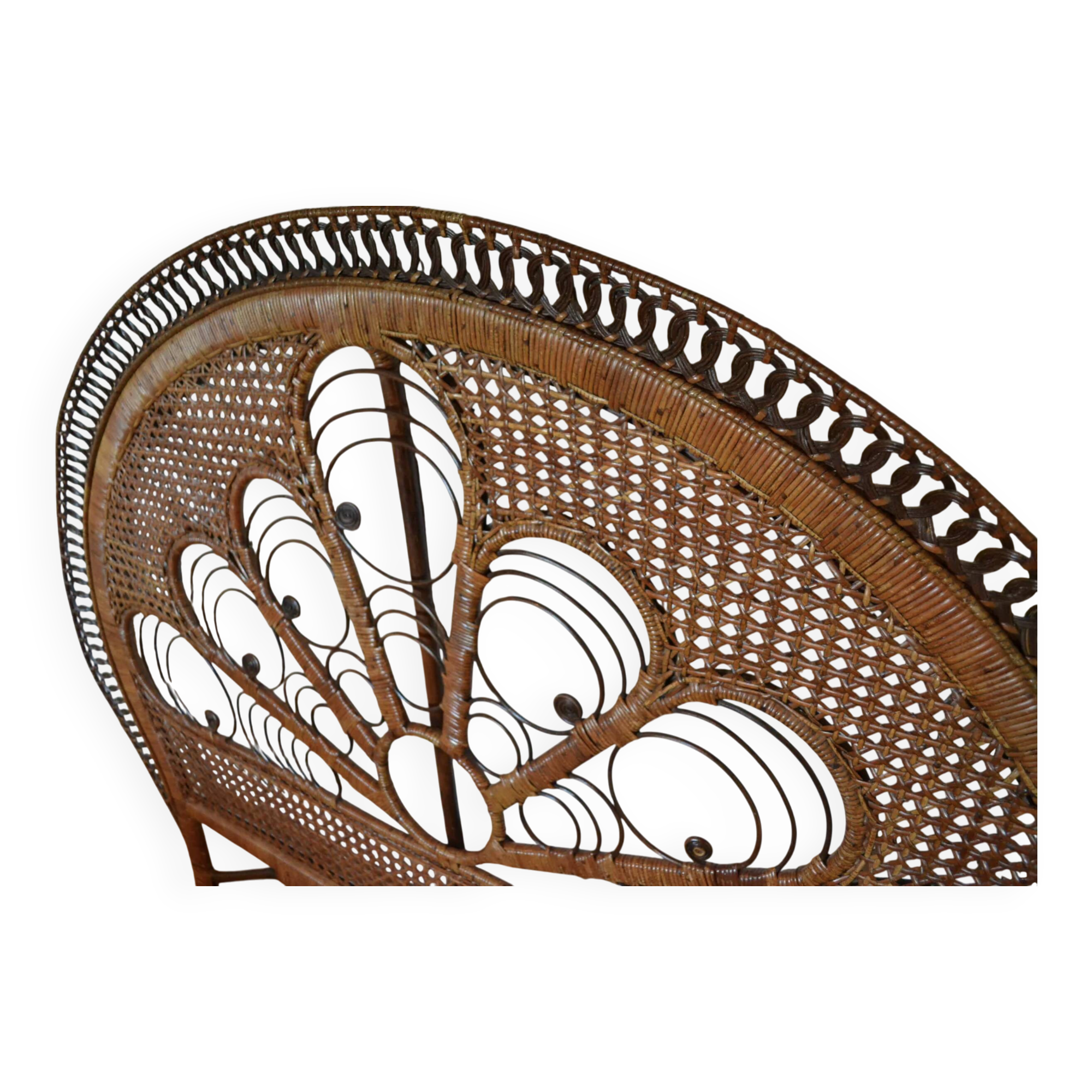 Brown peacock headboard for a 140cm bed.