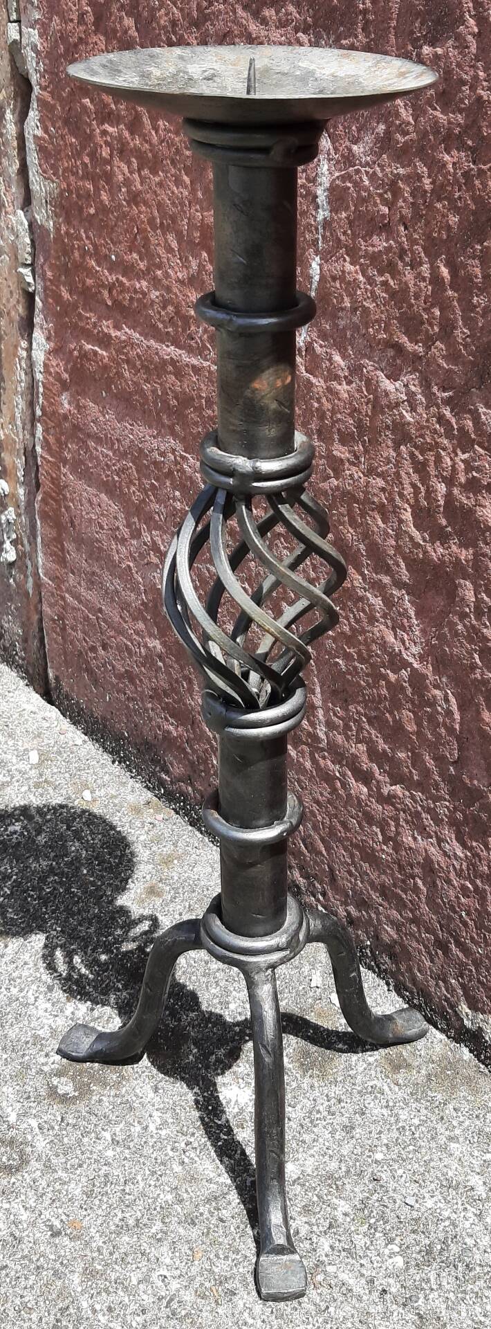 Candle holder or wrought iron candlestick (Height 41 cm)