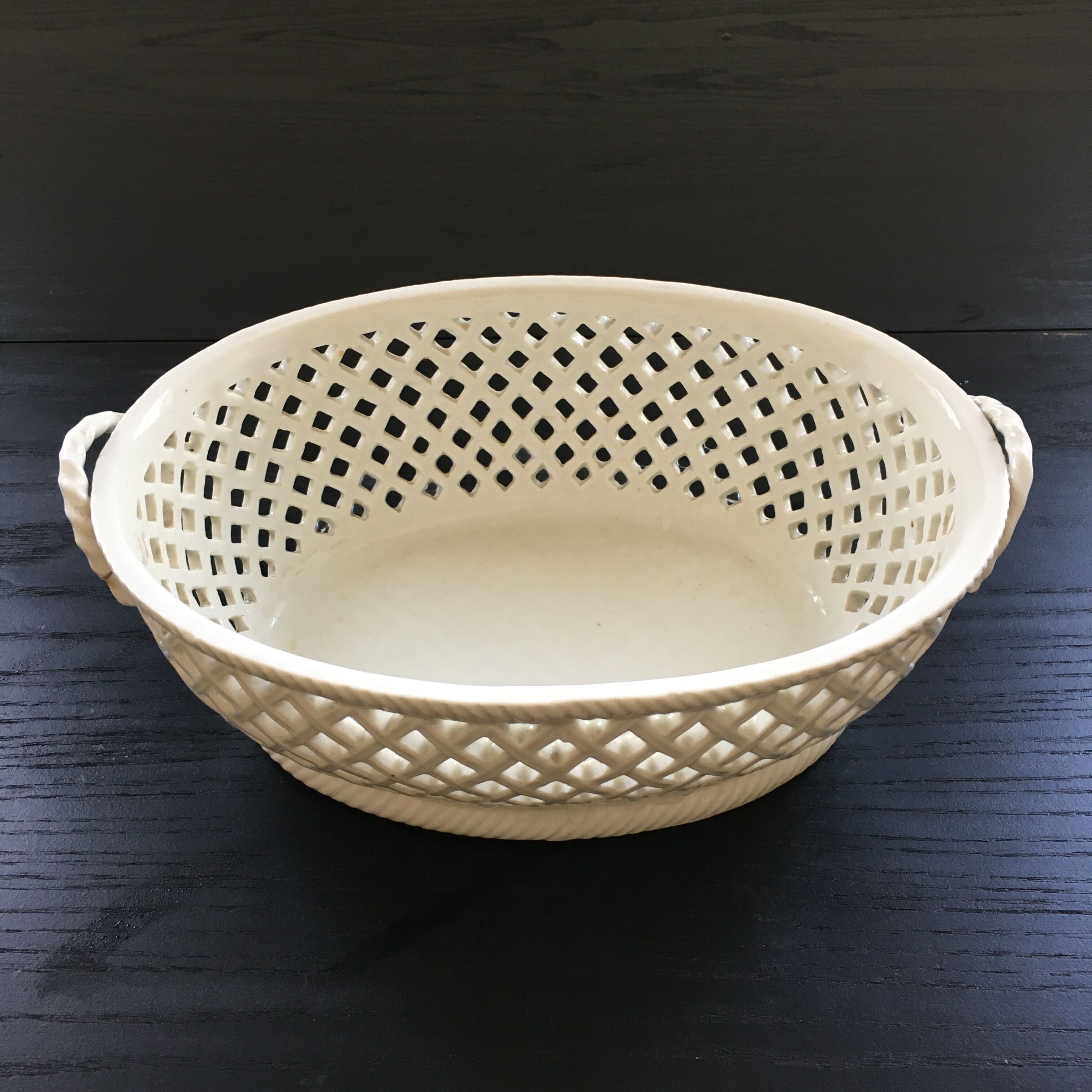 White earthenware basket