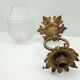 Vintage chandelier in brass and glass