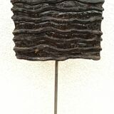 Set of three old ink pads on base